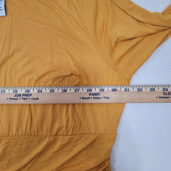 Monroe And Main Plus Size Midi Dress Size 1X Yellow  3/4 Sleeve - Picture 2 of 5